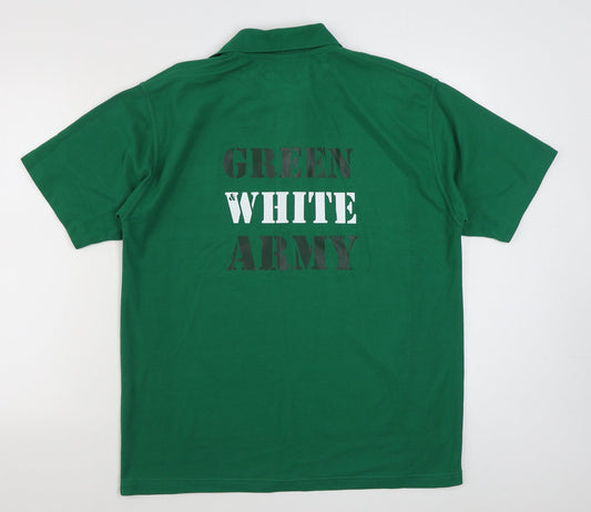 Uneek Mens Green Polyester Polo Size L Collared Pullover