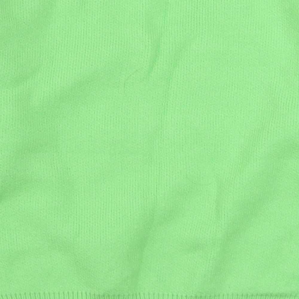 Preworn Mens Green V-Neck Polyester Pullover Jumper Size S