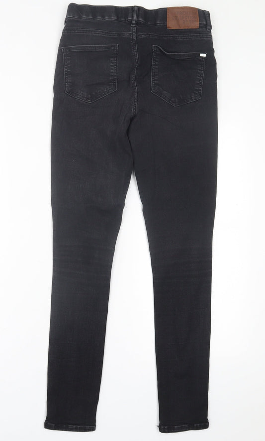 George Womens Black Cotton Skinny Jeans Size 10 L30 in Regular Button
