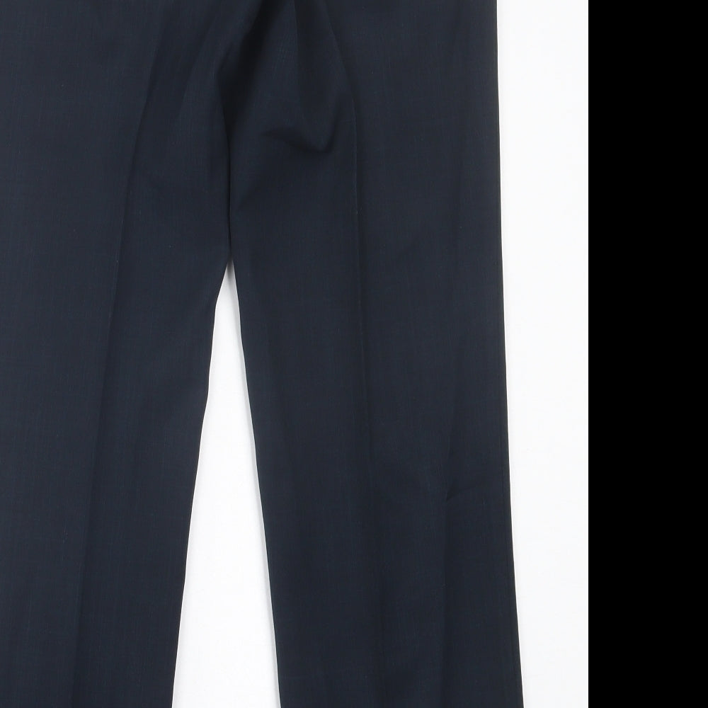 Warehouse Womens Blue Polyester Trousers Size 10 L26 in Regular Hook & Eye