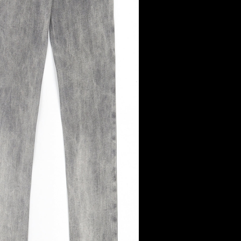 Denim & Co. Womens Grey Cotton Skinny Jeans Size 8 L31 in Regular Button