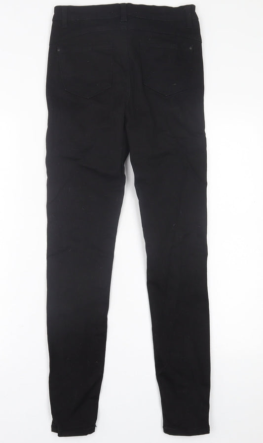 Denim & Co. Womens Black Cotton Skinny Jeans Size 10 L29 in Regular Button