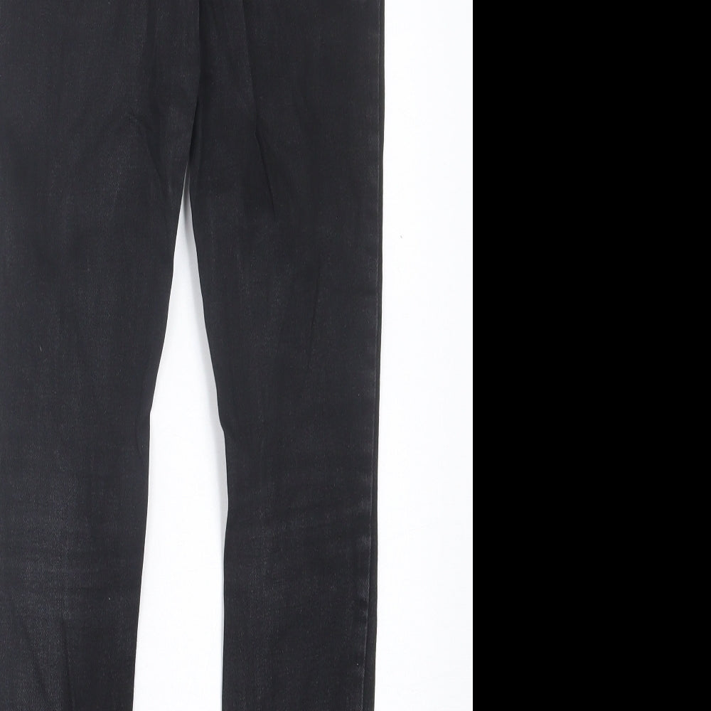 Denim & Co. Womens Black Cotton Skinny Jeans Size 10 L27 in Regular Button