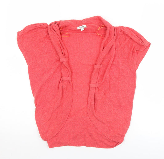 Womens UK Size L Text Red Cardigan Jumper