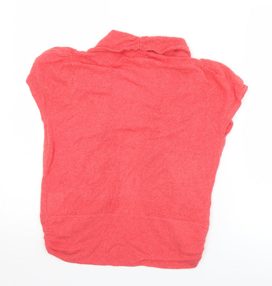 Womens UK Size L Text Red Cardigan Jumper