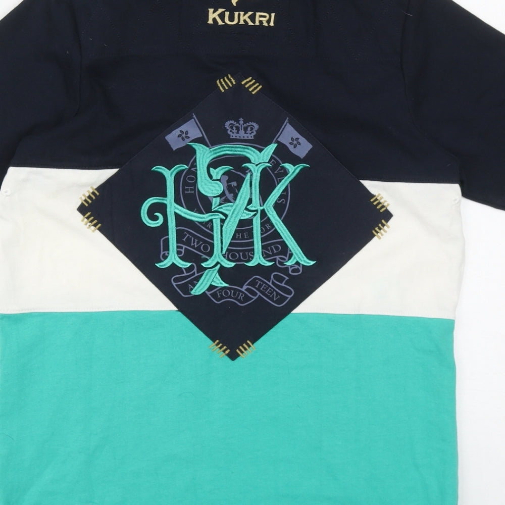 Kukri Womens Multicoloured Cotton Basic Polo Size 8 Collared Button