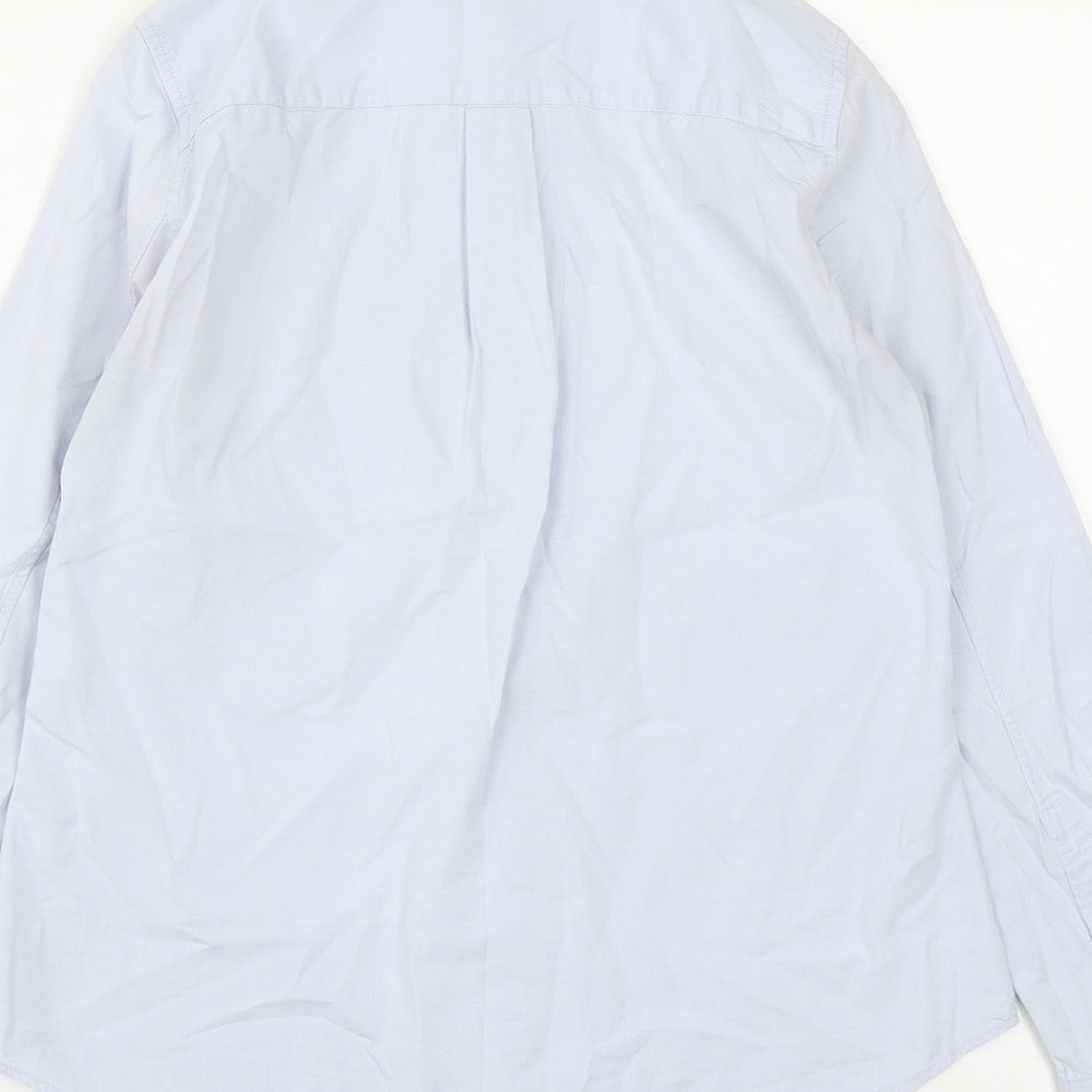 Mens UK Size S Gap Blue Button-Up Long Sleeve Casual Shirt