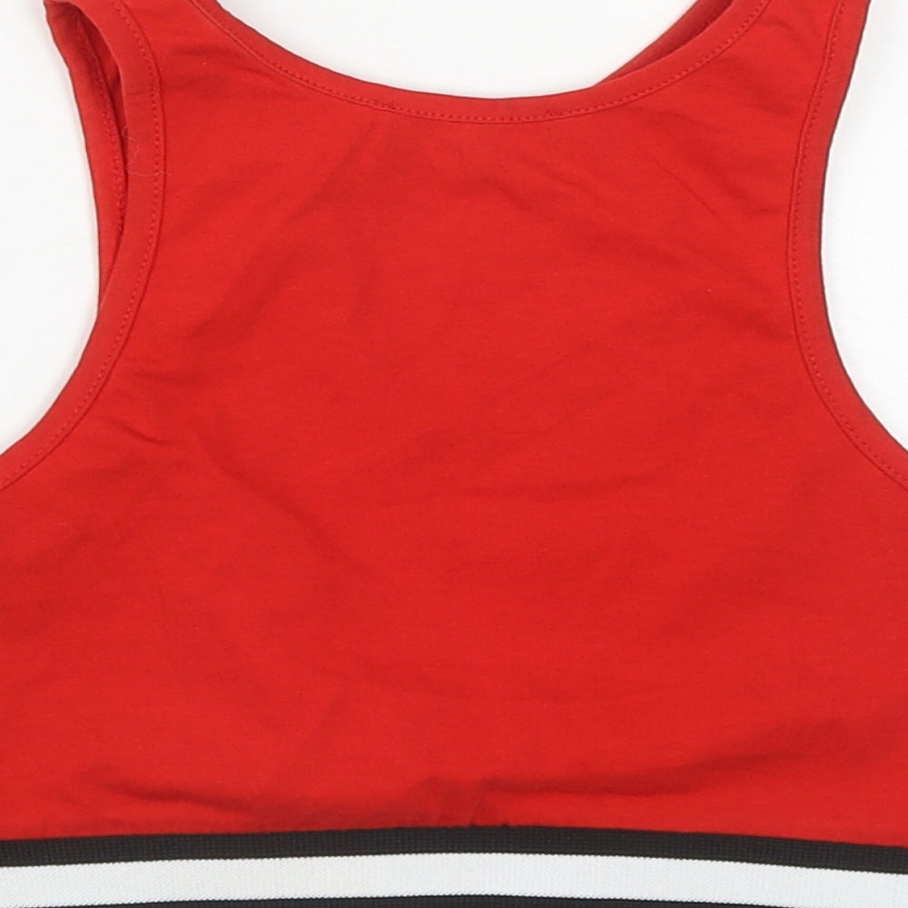 Womens UK Size 8 New Look Red Cropped Tank