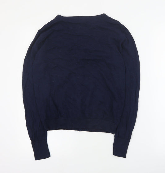 Primark Womens Blue V-Neck Cotton Cardigan Jumper Size M