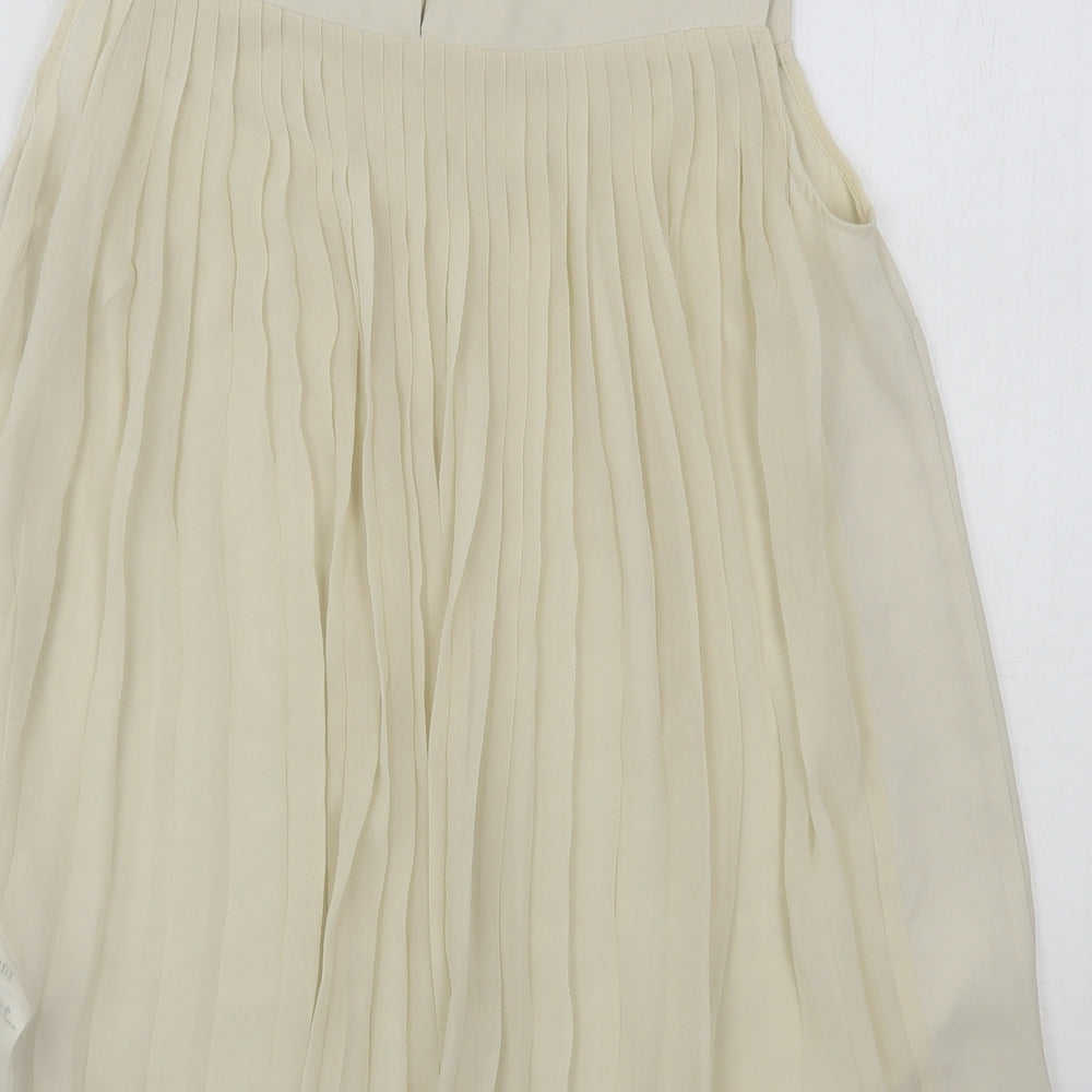 Womens UK Size 8 Oasis Beige Basic Blouse