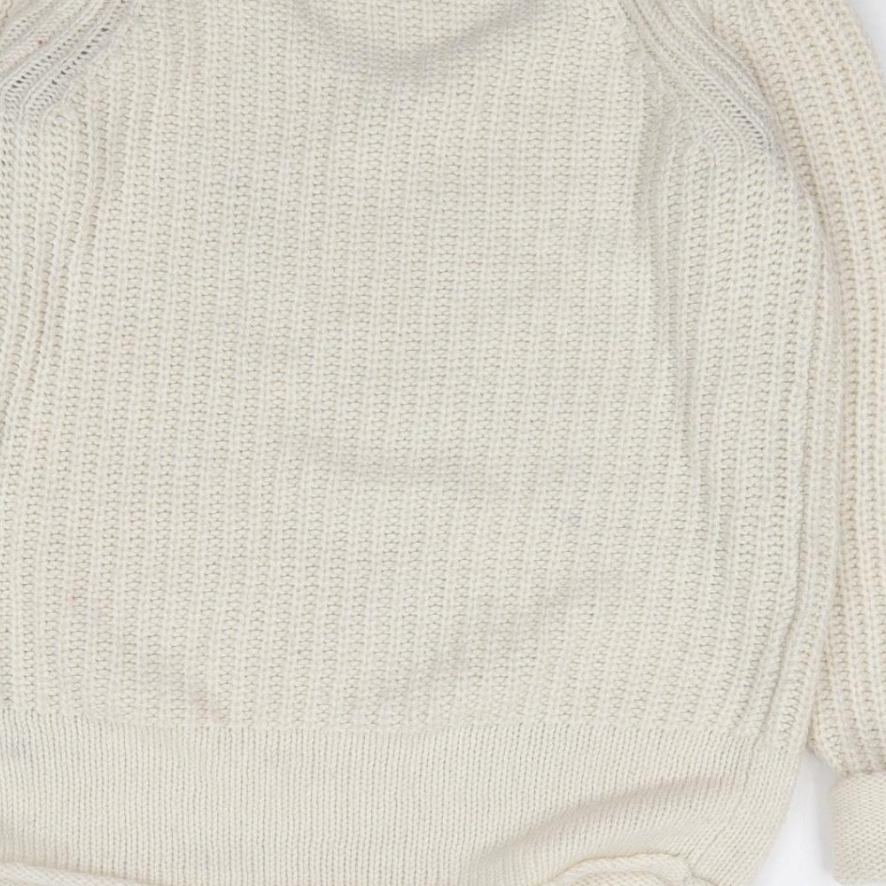 Gap Womens Ivory V-Neck Acrylic Pullover Jumper Size XS
