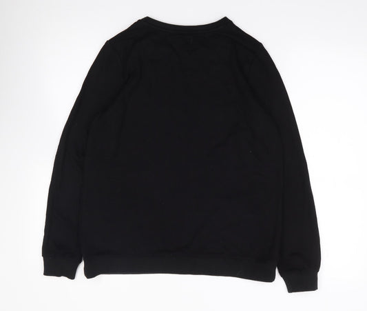 TU Womens Black Crew Neck Viscose Pullover Jumper Size 10
