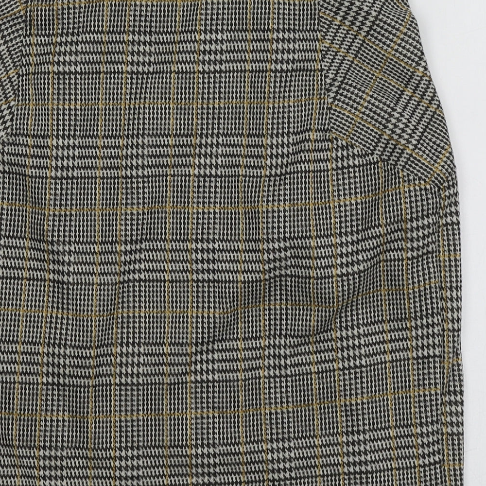 New Look Womens Grey Herringbone Polyester A-Line Skirt Size 10