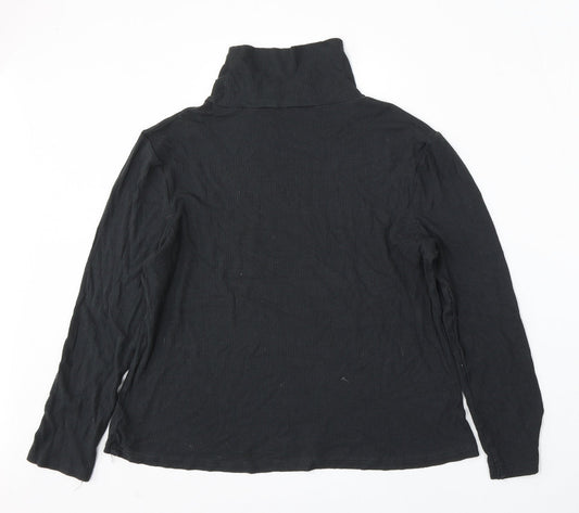 Avenue Womens Black Mock Neck Viscose Pullover Jumper Size 16