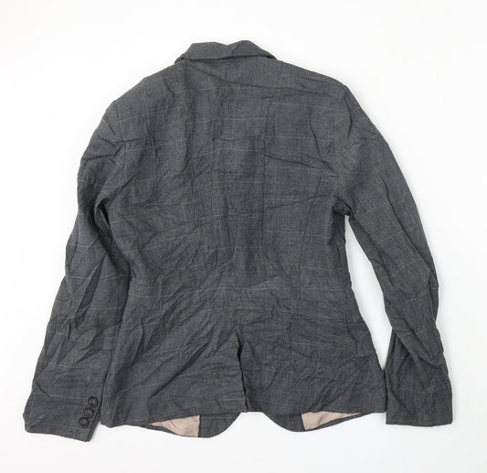 NEXT Womens Grey Check Polyester Jacket Suit Size 12