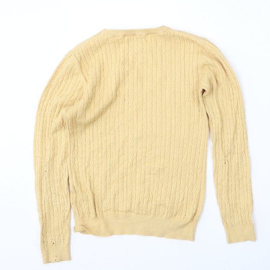 Papaya Womens Yellow Round Neck Viscose Pullover Jumper Size 10