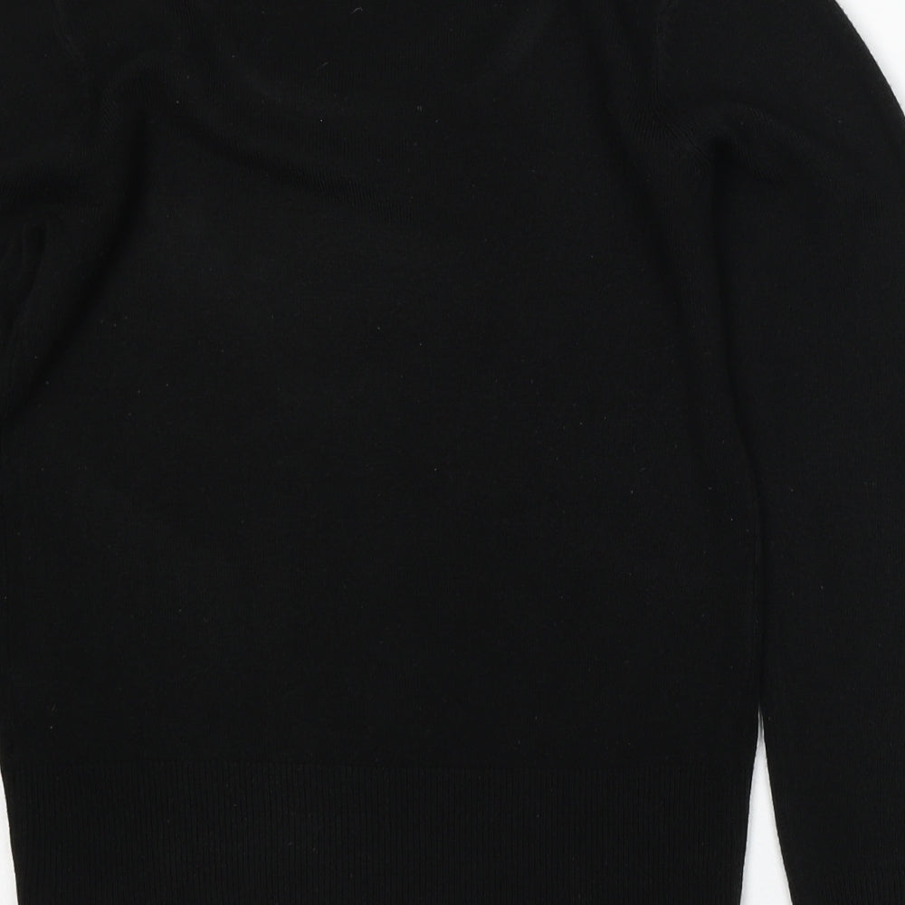 George Womens Black Round Neck Acrylic Pullover Jumper Size 10