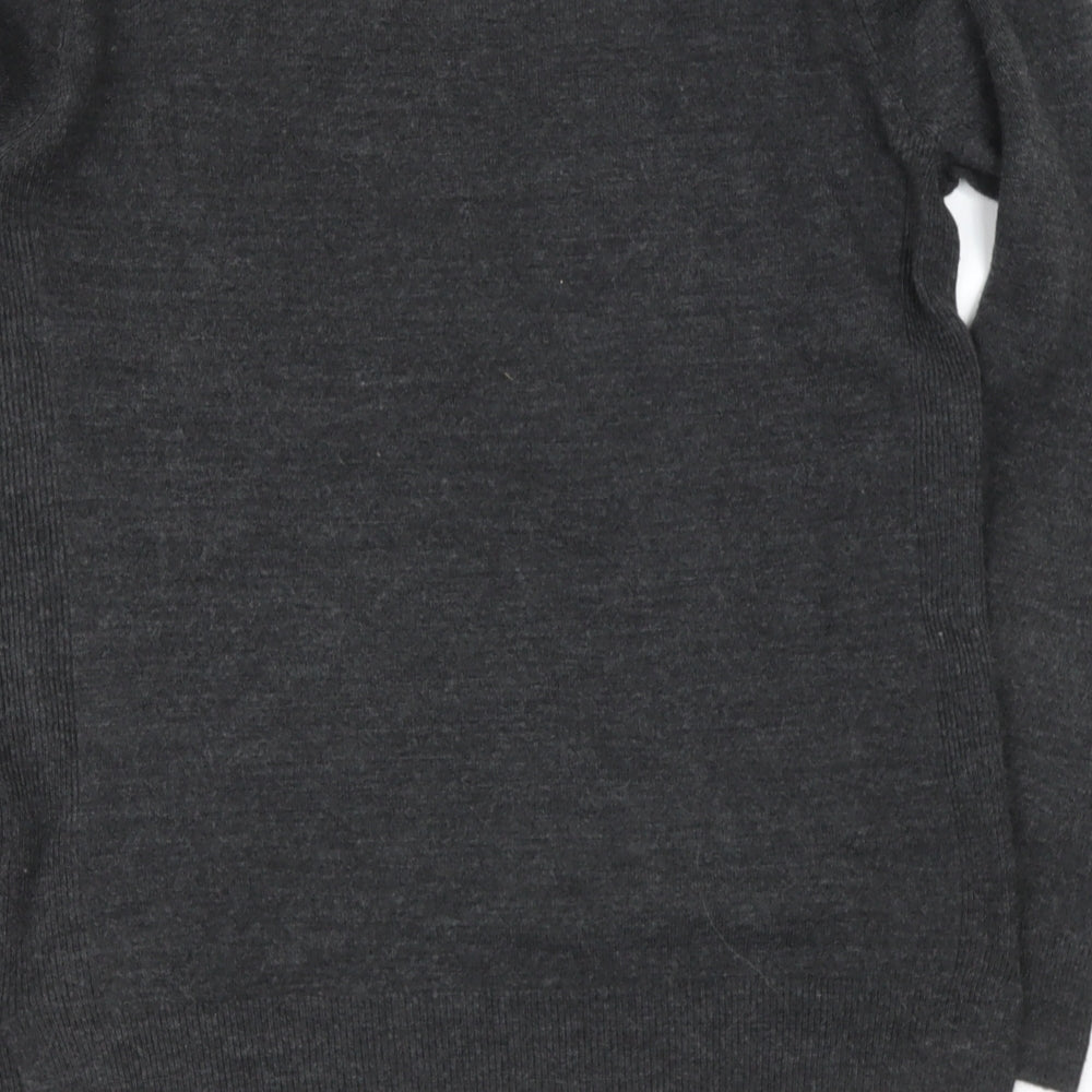 Primark Womens Grey Round Neck Acrylic Pullover Jumper Size 12