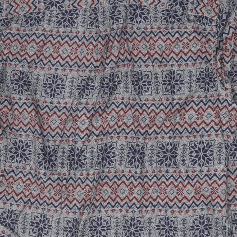 tesco Mens Multicoloured Geometric Polyester Button-Up Size XLT Collared