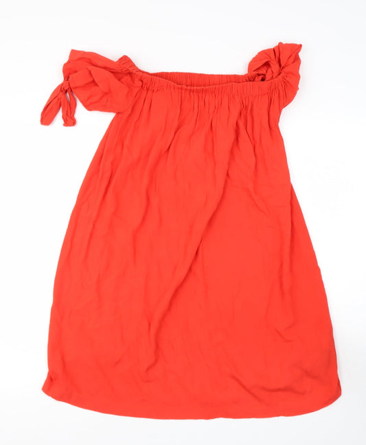 Womens UK Size 8 Mango Orange Basic Blouse