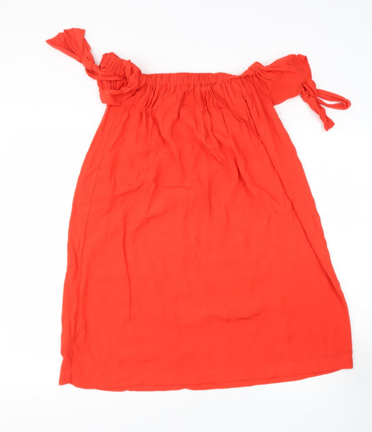 Womens UK Size 8 Mango Orange Basic Blouse
