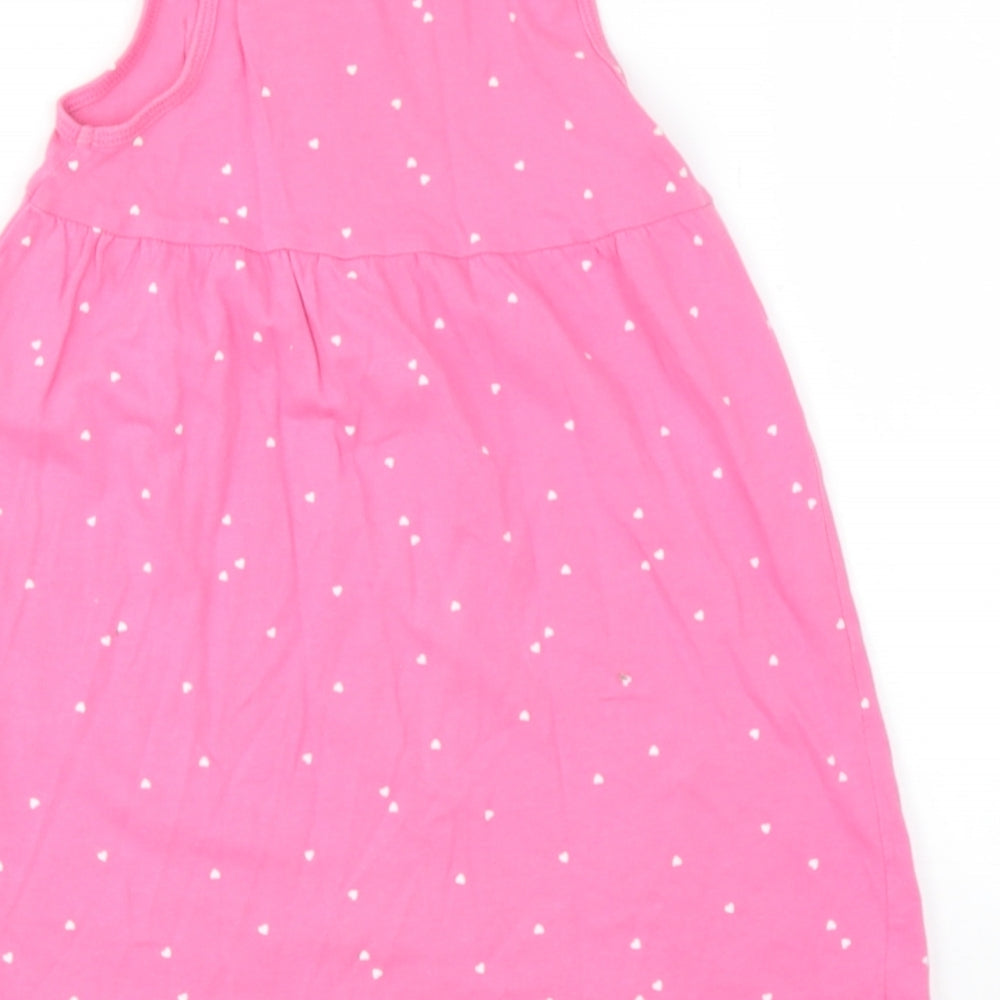H&M Baby Pink Cotton Basic T-Shirt Size 12-18 Months Round Neck