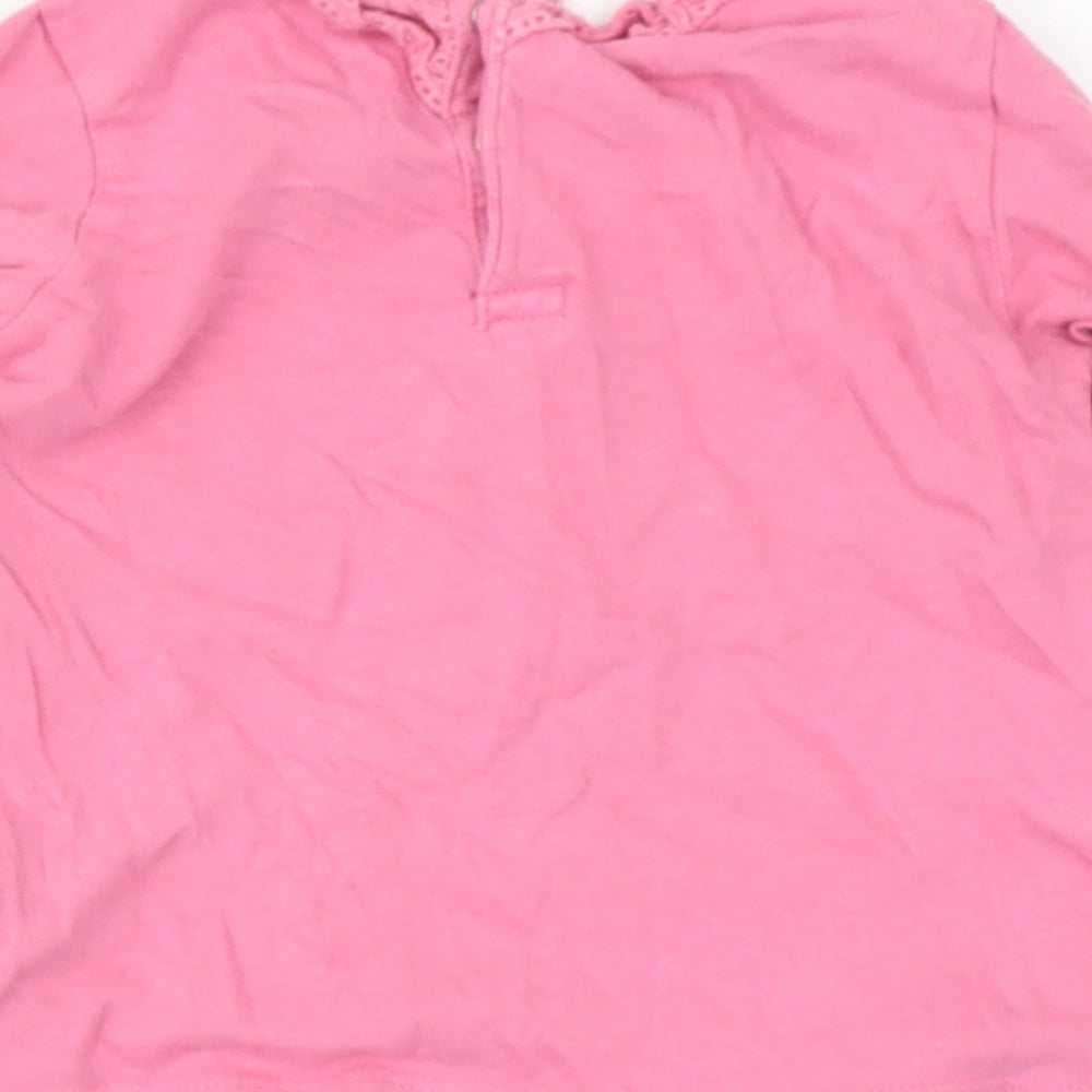 FRED FLO Baby Pink Cotton Basic T-Shirt Size 9-12 Months Round Neck