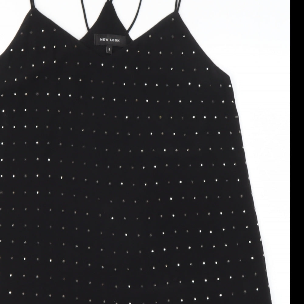 Womens UK Size 6 NEW LOOK Black Camisole Blouse