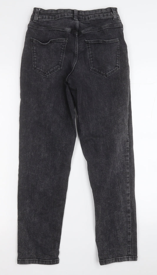 TU Womens Black Cotton Straight Jeans Size 6 L26 in Regular