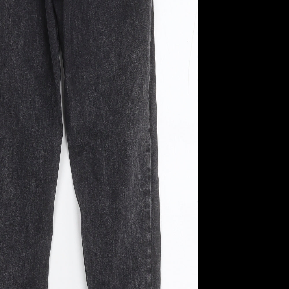 TU Womens Black Cotton Straight Jeans Size 6 L26 in Regular