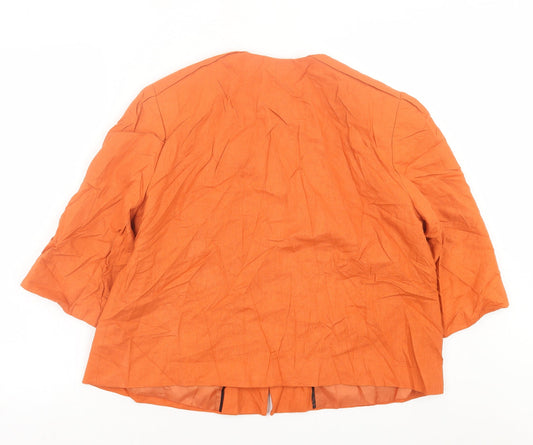 Klass Womens Orange Jacket Blazer Size 16 Button
