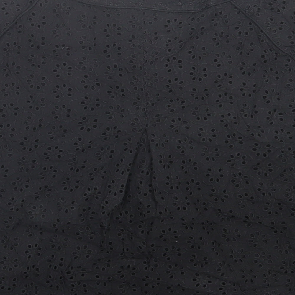 Papaya Womens Black Floral Jacket Blazer Size 16 Button