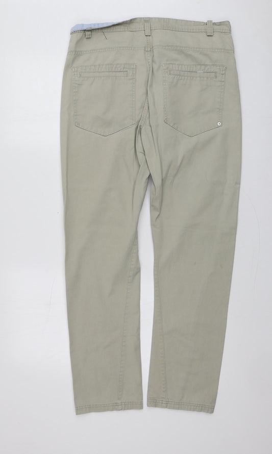 Fabric of Life Mens Beige Cotton Trousers Size 32 L29 in Regular