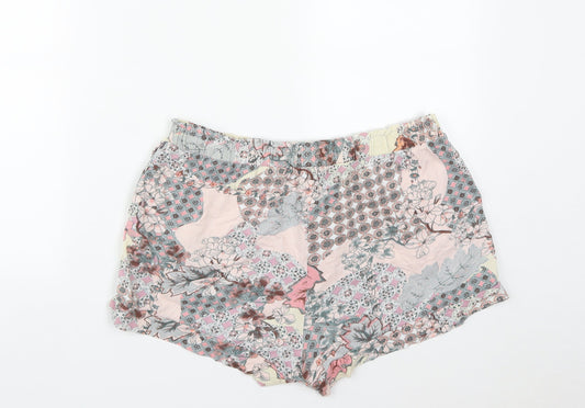NEXT Womens Multicoloured Geometric Cotton Bermuda Shorts Size L  Regular