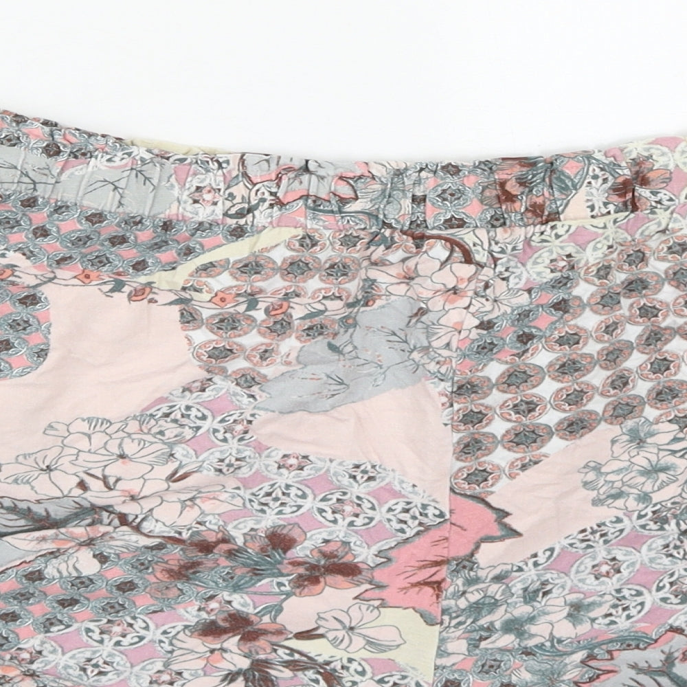 NEXT Womens Multicoloured Geometric Cotton Bermuda Shorts Size L  Regular