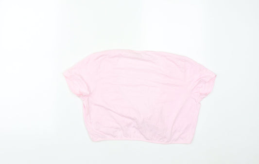 Womens UK Size 10 NEXT Pink Cropped T-Shirt