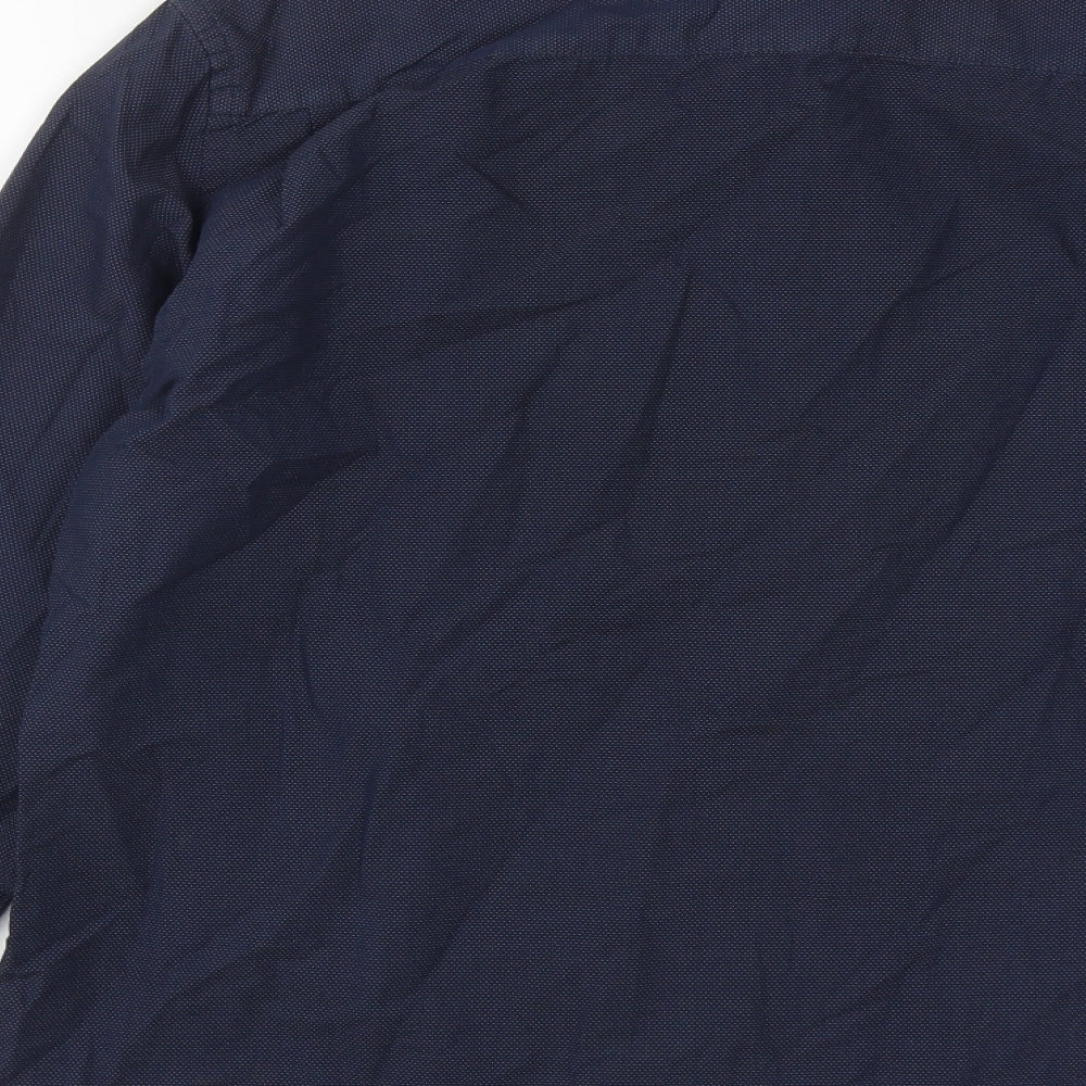 Mens UK Size L Debenhams Blue Button-Up Long Sleeve Casual Shirt