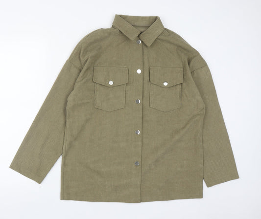 SheIn Womens Green Jacket Size M Snap