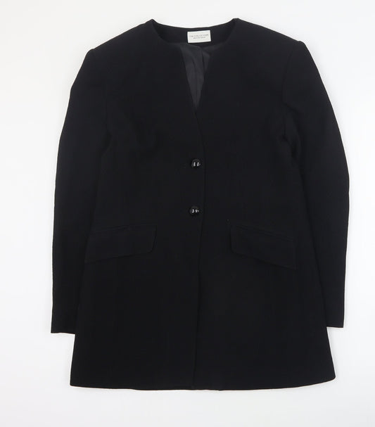 House of Fraser Womens Black Jacket Blazer Size 12 Button