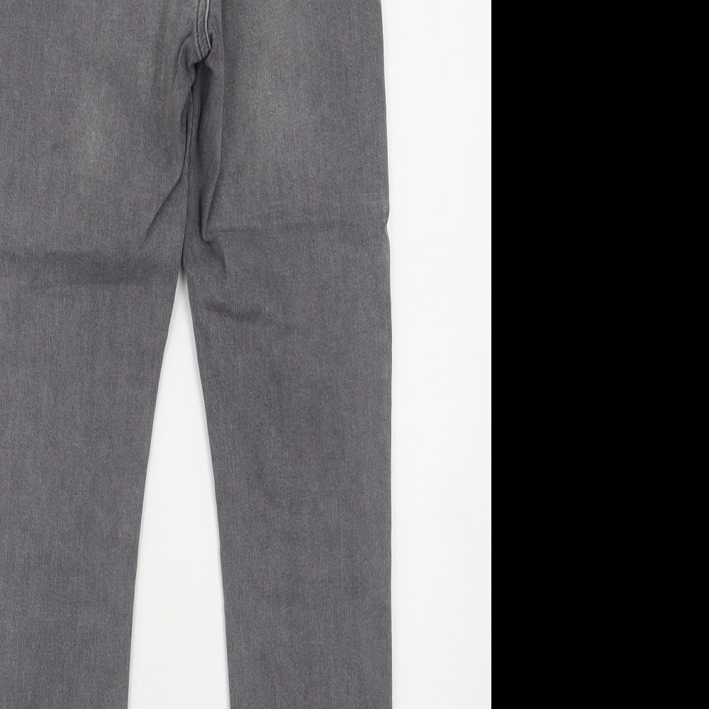 Topshop Womens Grey Cotton Skinny Jeans Size 28 in L27 in Regular