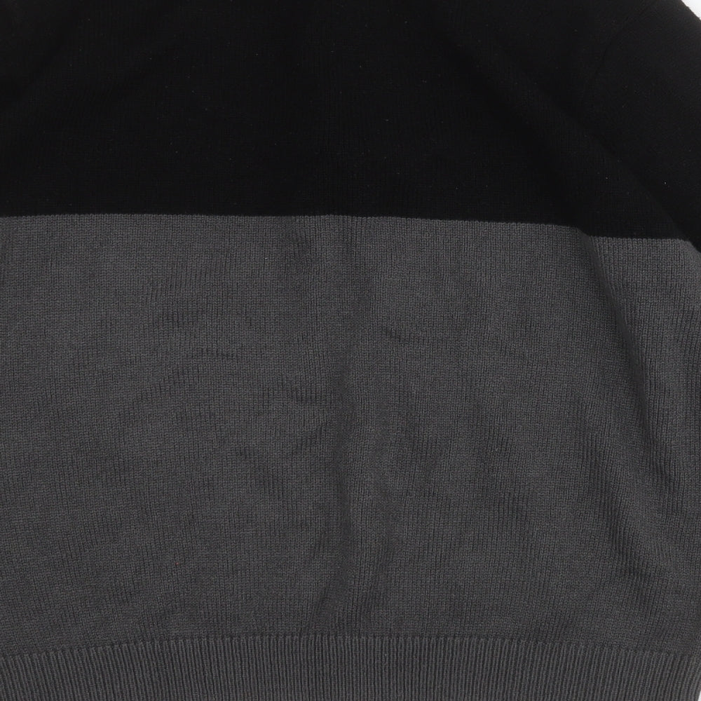 Brave Soul Mens Grey Mock Neck Acrylic Pullover Jumper Size XL