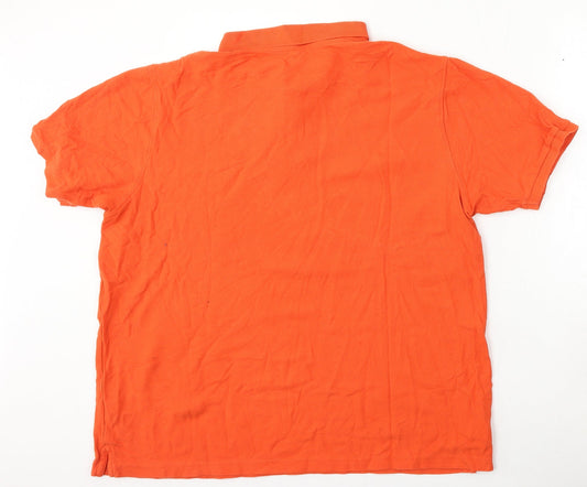 Dunnes Mens Orange Cotton Polo Size 2XL Collared