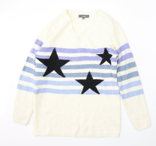 Womens UK Size 8 Studio Ivory Pullover Jumper