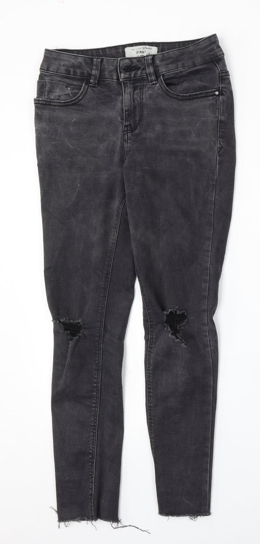 915 Generation Girls Black Cotton Skinny Jeans Size 11 Years Regular