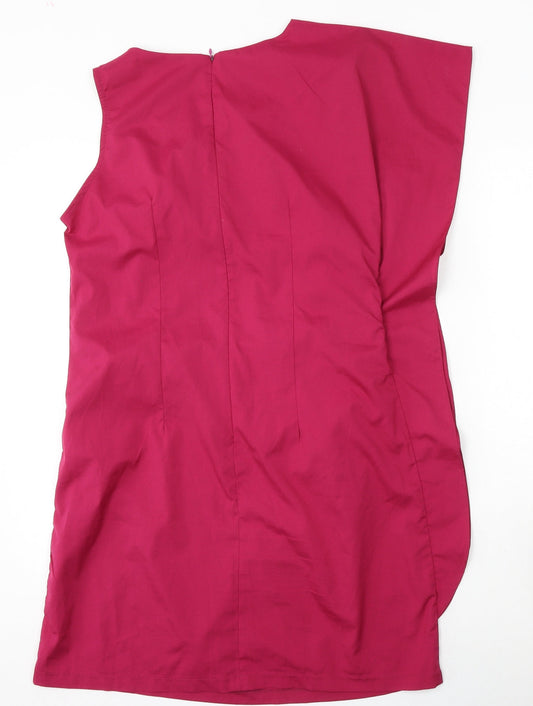 New York Laundry Womens Pink Cotton Shift Size L Round Neck