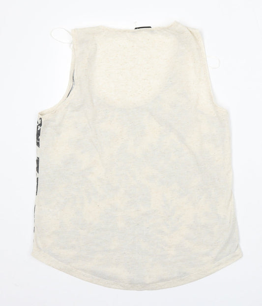 Womens UK Size 12 M&Co Beige Basic Tank