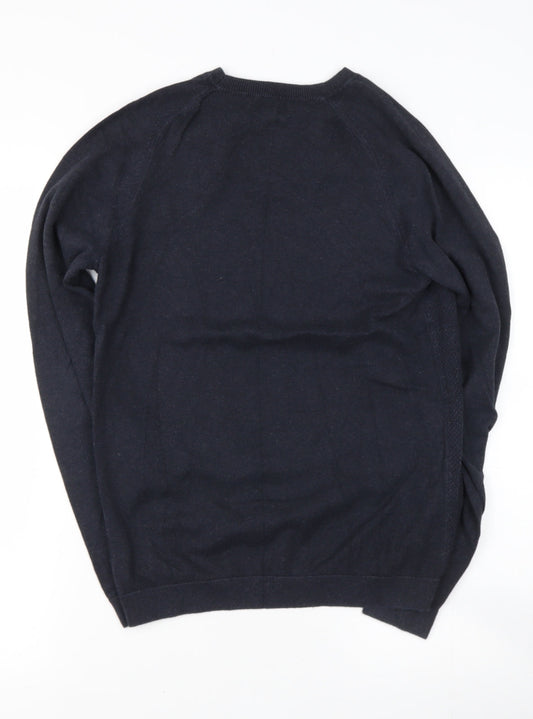 NEXT Mens Blue Round Neck Cotton Pullover Jumper Size XS