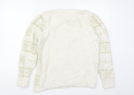 Womens UK Size M EWM White Pullover Jumper