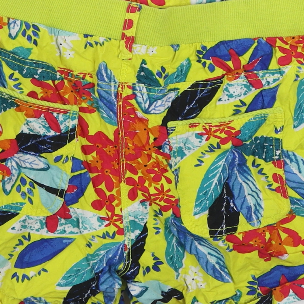 George Womens Multicoloured Floral 100% Cotton Sweat Shorts Size 10  Regular Tie