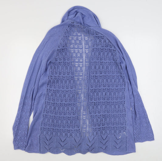 Matalan Womens Blue V-Neck Cotton Cardigan Jumper Size 12